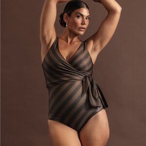 Baka Espresso Reversible Bikini Wrap Top & High Waisted Bottom